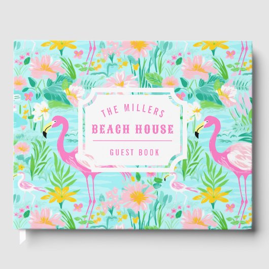 Livre D'or Flamant rose d'été de Preppy | Monogramme (Recto)