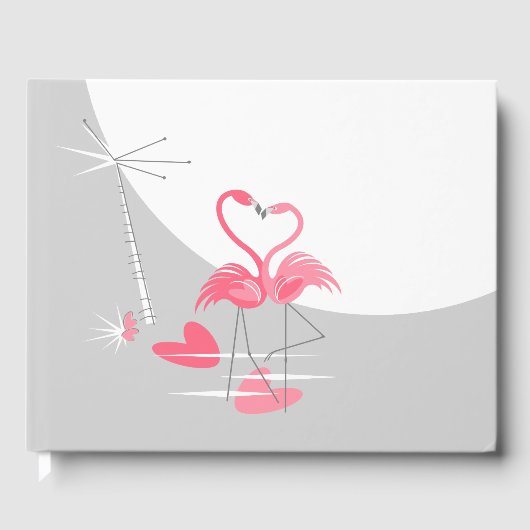 Livre D'or Flamant rose Love Grosse Lune Noms Dates retour (Recto)