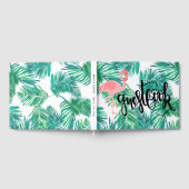 Livre D'or flamingo sur palme tropicale calligraphie feuille (Complet)