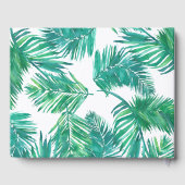 Livre D'or flamingo sur palme tropicale calligraphie feuille (Verso)