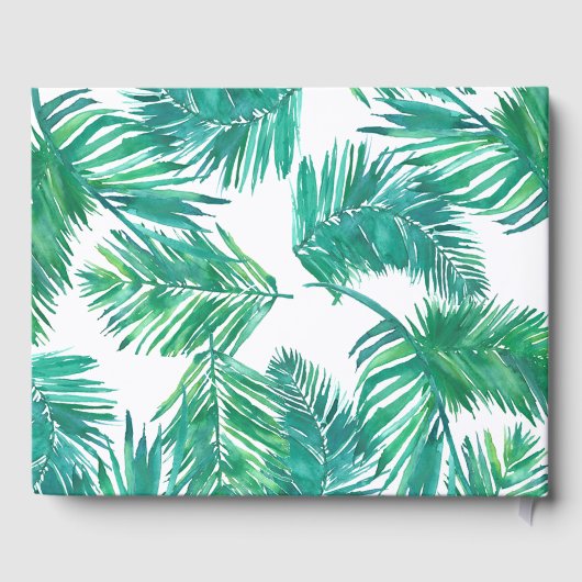 Livre D'or flamingo sur palme tropicale calligraphie feuille (Verso)