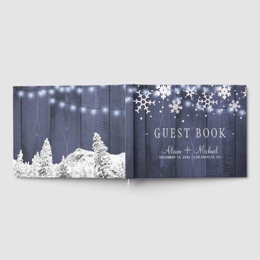Livre D'or Flammes de neige rustique hiver mariage (Complet)