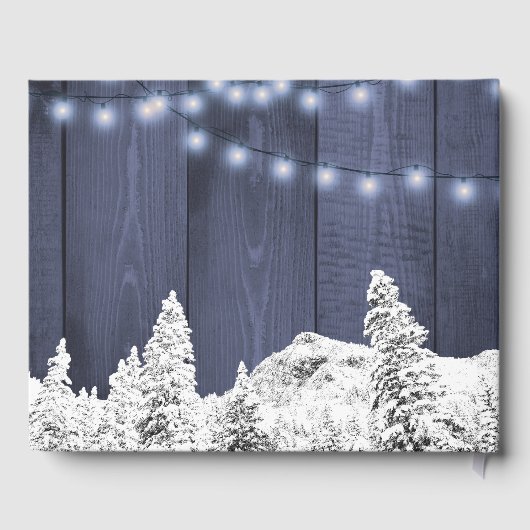 Livre D'or Flammes de neige rustique hiver mariage (Verso)