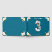 Livre D'or Fleur 3e anniversaire Turquoise photo Collage bleu (Complet)