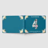Livre D'or Fleur 4e anniversaire Turquoise photo Collage bleu (Complet)