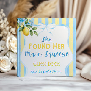 Livre D'or Fleur Bleue Rayure Mariage Principal Douche de Mar