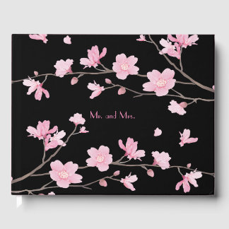 Livre D'or Fleur de cerisier - Noir