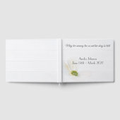 Livre D'or Fleur de Cosmos Blanc Sur Mémorial Bois (Complet)