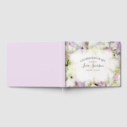 Livre D'or Fleur d'Hydrangée presque rose Fête de la vie (Complet)