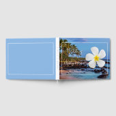 Livre D'or Fleur Plumeria blanche avec plage tropicale, Maria (Complet)