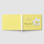Livre D'or Fleur Plumeria blanche sur Jaune, Mariage moderne (Complet)