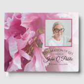 Livre D'or Fleur rose Peony Célébration de la vie funéraire (Recto)