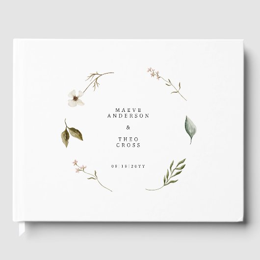 Livre D'or Fleur sauvage à fleurs élégante décoration minimal (Recto)