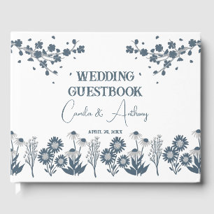 Livre D'or Fleur sauvage bleu Floral Boho Mariage