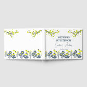 Livre D'or Fleur sauvage bleu jaune Floral Boho Mariage (Complet)
