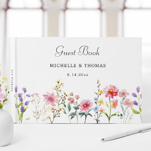 Livre D'or Fleur sauvage d'aquarelle Mariage d'été du printem