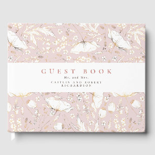 Livre D'or Fleur sauvage Élégant Dusty Rose Mariage