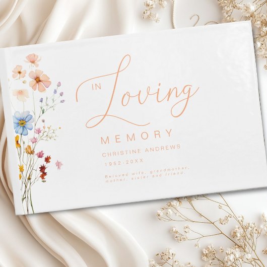 Livre D'or Fleur sauvage Funérailles "En mémoire de l'amour"