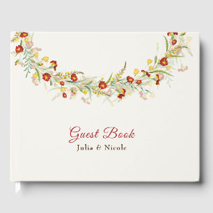 Livre D'or Fleur sauvage Jaune Marigold Mariage de feuillage