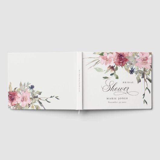 Livre D'or Fleur sauvage Rose Dusky Blush Fête des mariées Fl (Complet)