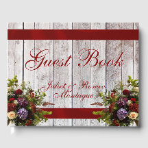 Fleur sauvage, ruban et Mariage de coeur - Rouge