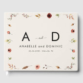 Livre D'or Fleur sauvage rustique Monogramme Mariage de autom (Recto)