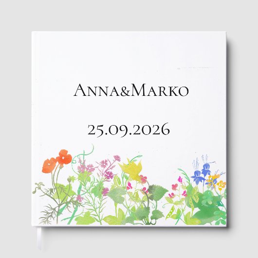 Livre D'or Fleurs à l'aquarelle (Recto)