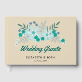 Livre D'or Fleurs à main turquoise, Mariage (Recto)