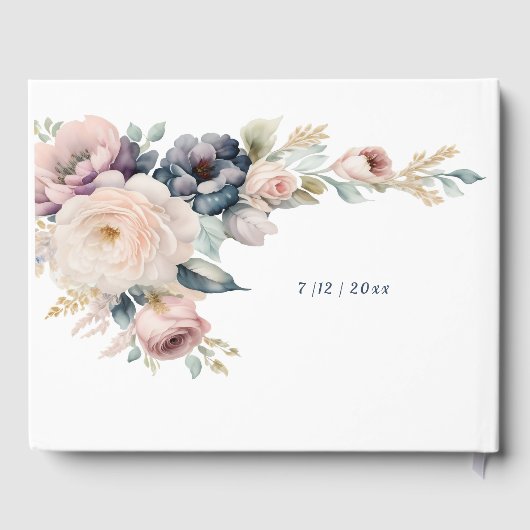 Livre D'or Fleurs aquarelles Sweet Sixteen / Bat Mitzvah (Verso)