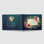 Livre D'or Fleurs audacieuses sarcelle, marine, vert, or mari (Complet)