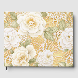 Livre D'or Fleurs blanches et perles
