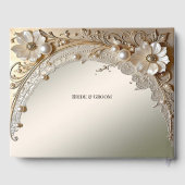 Livre d'or Fleurs Blanches Modernes Perles (Verso)