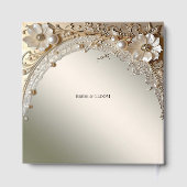 Livre d'or Fleurs Blanches Modernes Perles (Verso)