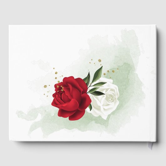 Livre D'or fleurs blanches rouges mariage (Verso)