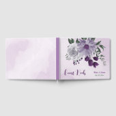 Livre D'or fleurs blanches violettes mariage (Complet)