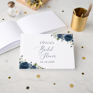Livre D'or Fleurs bleues de la Marine, Verdure, Boho, Fête de