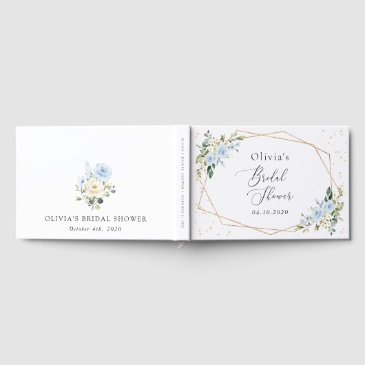 Livre D'or Fleurs bleues, Fleurs blanches, Boho, Fête des mar (Complet)