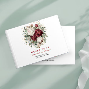 Livre d'or Fleurs bordeaux classiques Eucalyptus d