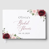 Livre D'or Fleurs Bourgogne, Fleurs Roses, Fête des mariées (Recto)