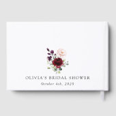 Livre D'or Fleurs Bourgognes, Fleurs Roses, Fête des mariées  (Verso)