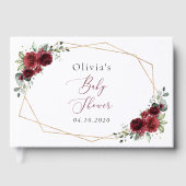 Livre D'or Fleurs Bourgognes, Fleurs Rouges, Baby shower (Recto)