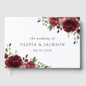 Livre D'or Fleurs Bourgognes, Fleurs rouges, Mariage Floral (Recto)