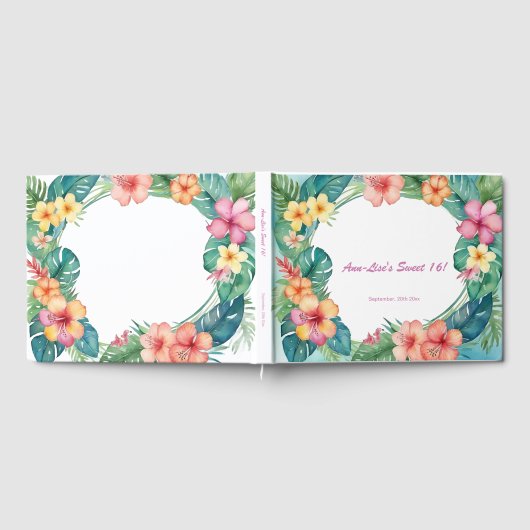 Livre D'or Fleurs colorées Hawaii Anniversaire (Complet)