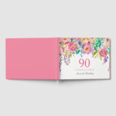 Livre D'or Fleurs d'aquarelle Pastel 90e fête d'anniversaire (Complet)
