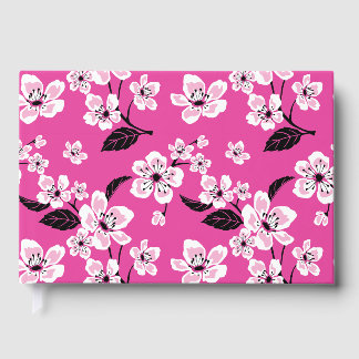 LIVRE D'OR FLEURS DE CERISIER - MOTIF SAKURA EN ROSE