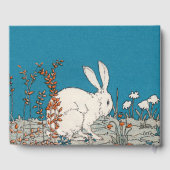 Livre D'or Fleurs de lapin blanc élégant Bleu (Verso)