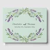 Livre D'or Fleurs de lavande eucalyptus mariage vert sauge (Recto)
