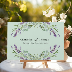 Livre D'or Fleurs de lavande eucalyptus mariage vert sauge