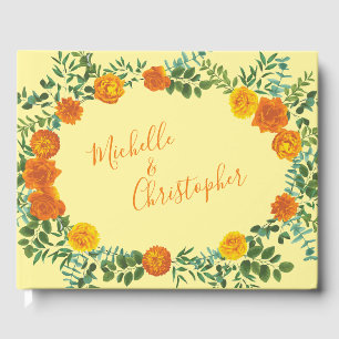 Livre D'or Fleurs de mariage jaune orange