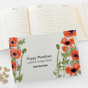 Livre D'or Fleurs de pavot Orange Floral